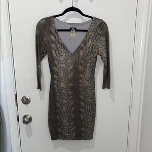 Stylish Snake Print Dress Vava Boom Size Small leather like